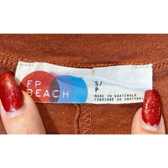 Free People Anytime Longe Sleeve Cotton Rustic Boho Midi Dress Women's Small - Picture 6 of 13